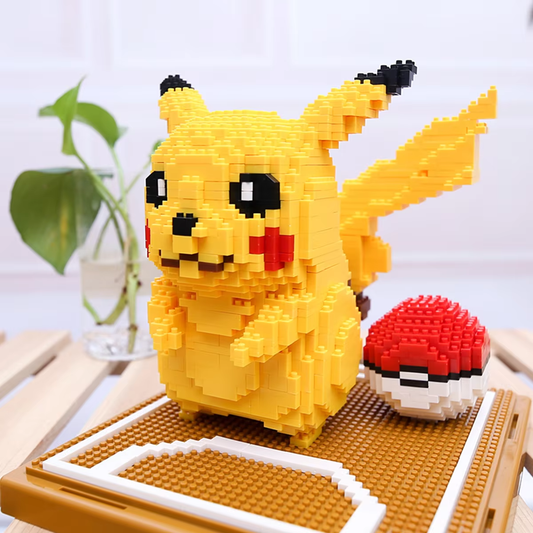 1968pcs Pikachu & Poke Ball Micro Building Blocks – Ultimate Pokémon Model Set!