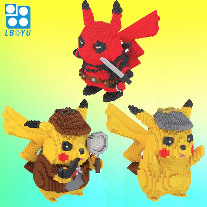 Detective Pikachu & Deadpool Mini Brick Set – Perfect Birthday Gift for Kids!