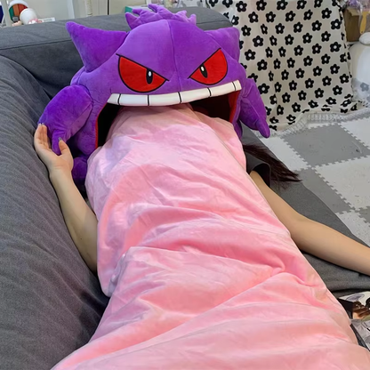 130cm Kawaii Gengar Nap Pillow & Blanket Combo – Super Soft Plush Doll for Cozy Sleep & Play