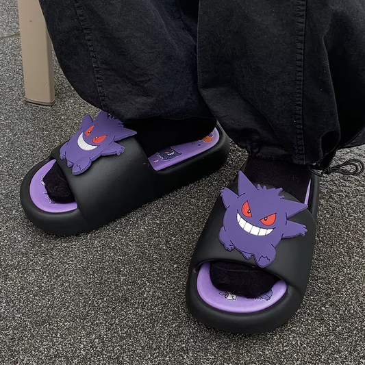 Pokémon Gengar Anime Slippers for Men & Women – Cool, Anti-Slip EVA Couple Gift with Infrared Comfort