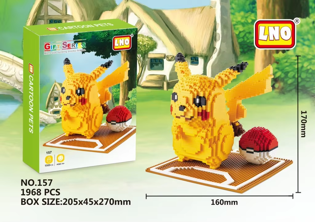 1968pcs Pikachu & Poke Ball Micro Building Blocks – Ultimate Pokémon Model Set!