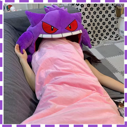 130cm Kawaii Gengar Nap Pillow & Blanket Combo – Super Soft Plush Doll for Cozy Sleep & Play