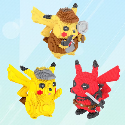 Detective Pikachu & Deadpool Mini Brick Set – Perfect Birthday Gift for Kids!