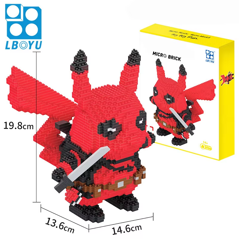 Detective Pikachu & Deadpool Mini Brick Set – Perfect Birthday Gift for Kids!