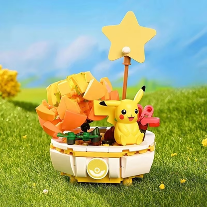 Pikachu, Charmander & Squirtle Bonsai Building Blocks – Creative Pokémon Desktop Decor & Gifts for Kids