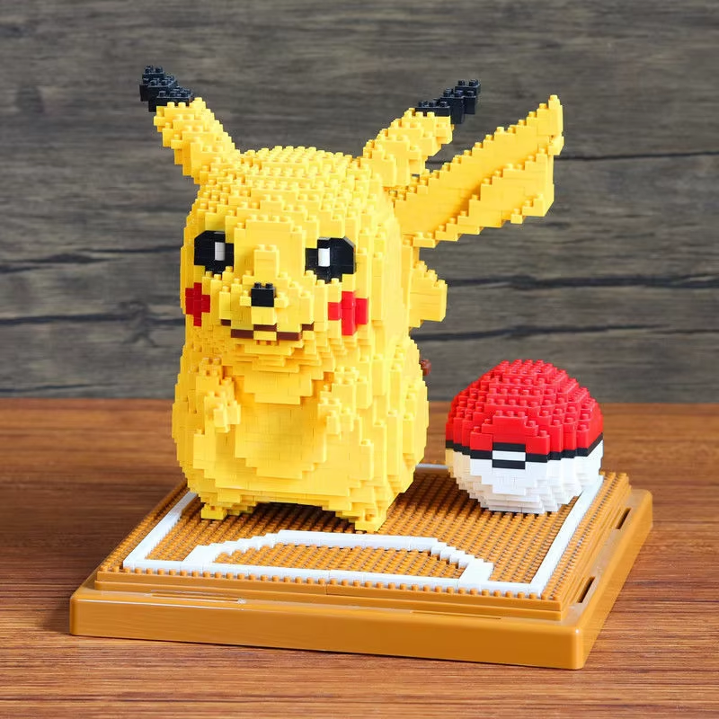 1968pcs Pikachu & Poke Ball Micro Building Blocks – Ultimate Pokémon Model Set!